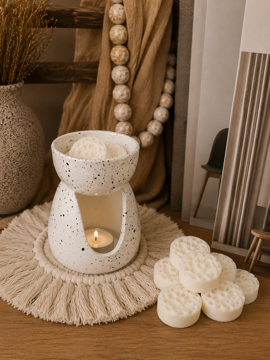 Ceramic Stoneware Wax Warmer - White